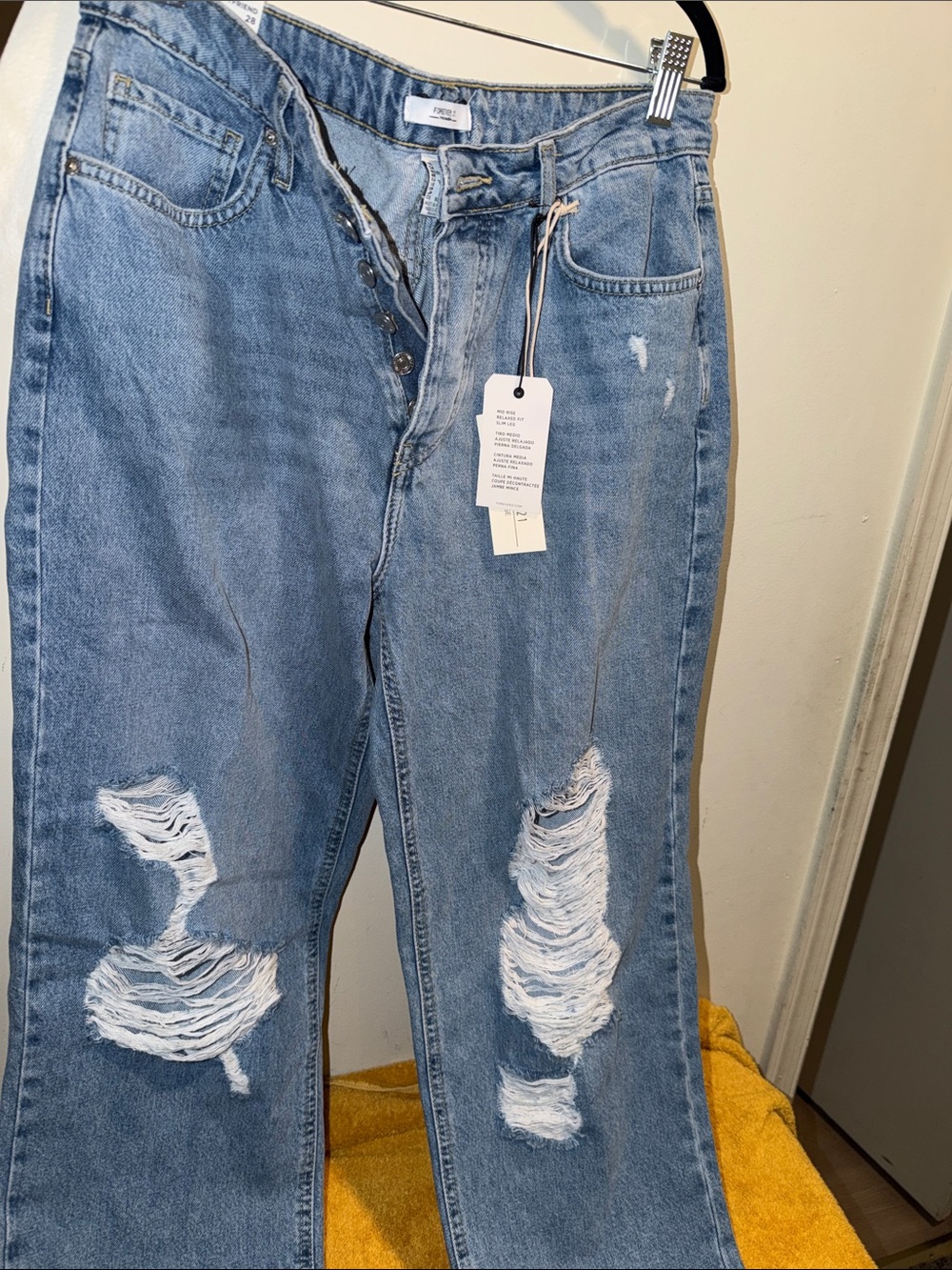 Forever 21 Light Blue Distressed Boyfriend Jeans